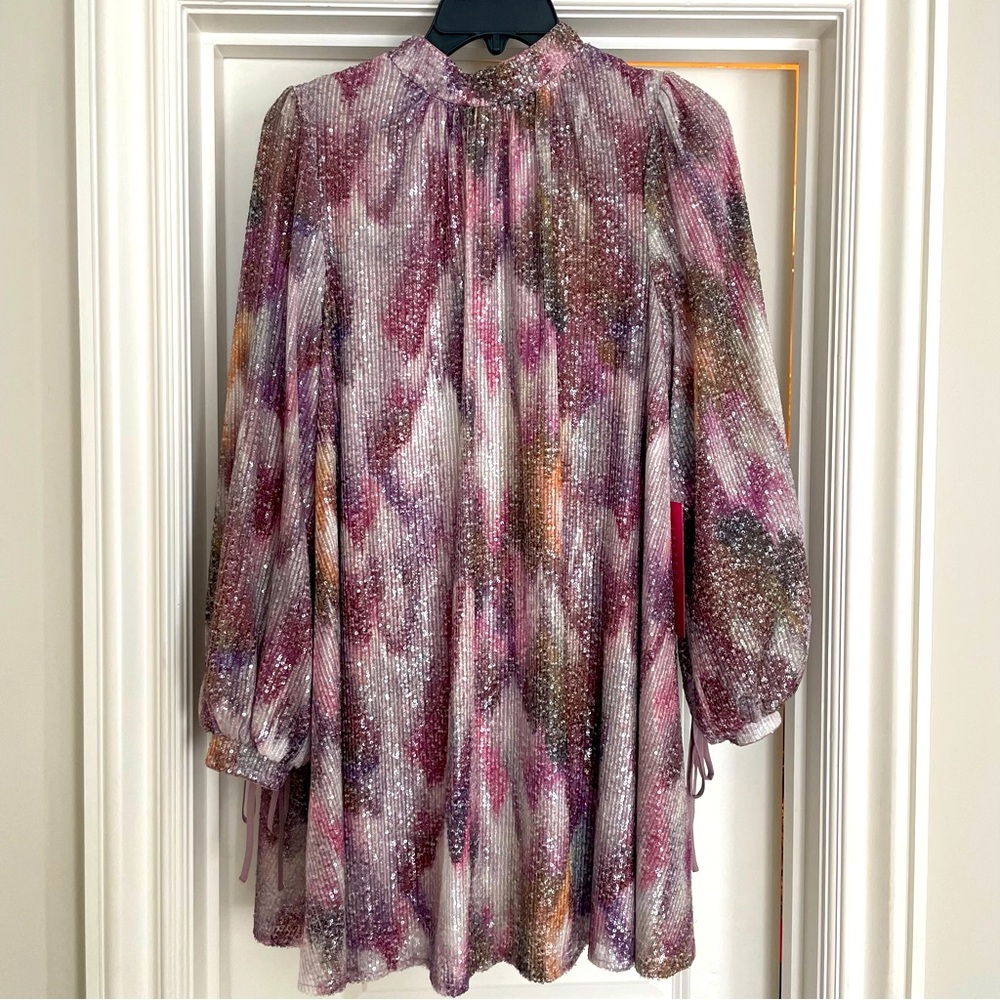 Belle by Badgley Mischka Ansley Mock Neck Shift Dress NWT